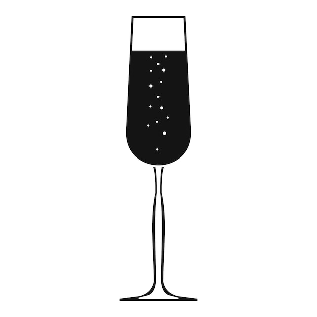 Glass of champagne icon simple illustration of glass of champagne vector icon for web