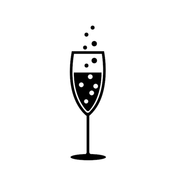 Glass of champagne icon vector