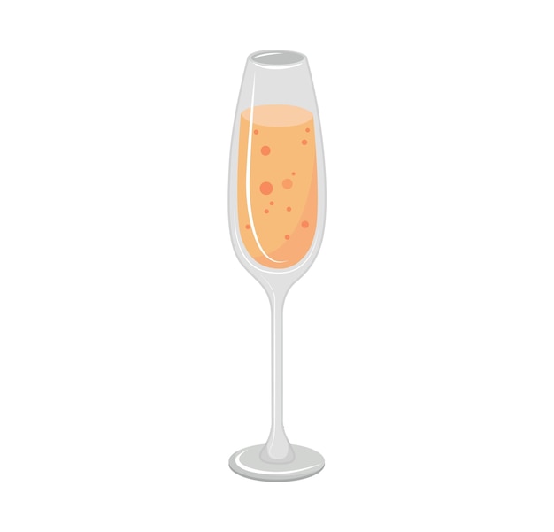 Vector a glass of champagne with a red liquid on it