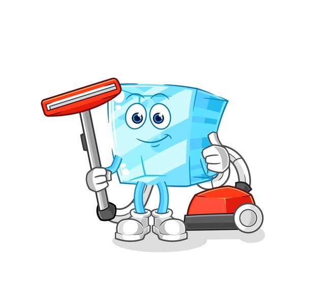 Glass clean with a vacuum character vector