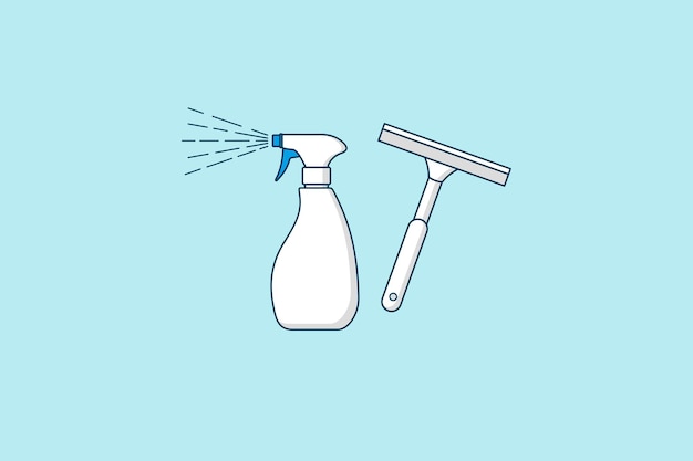 Glass cleaner icon illustration