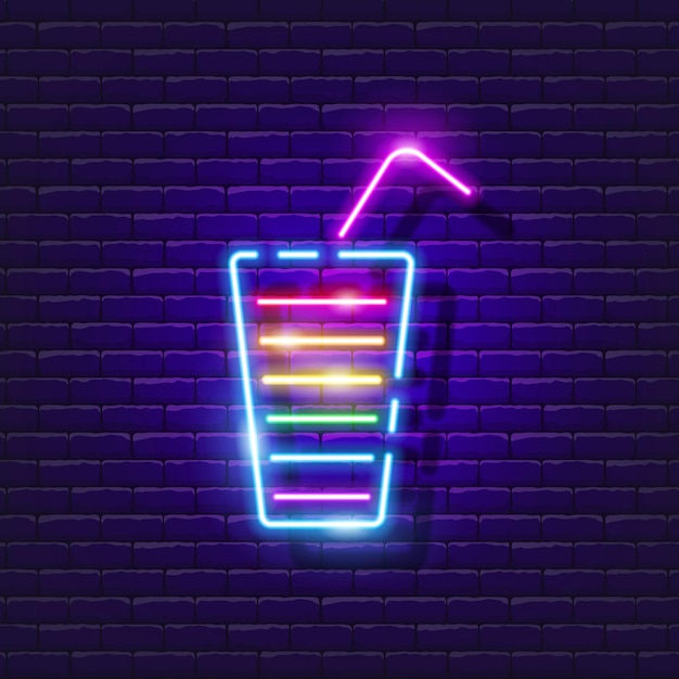 A glass of cocktail neon sign for Gay Pride