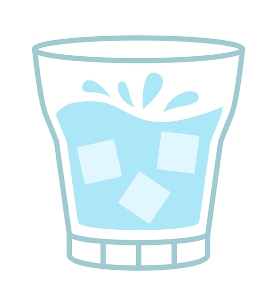 Vector glass of cold drink with ice vector illustration