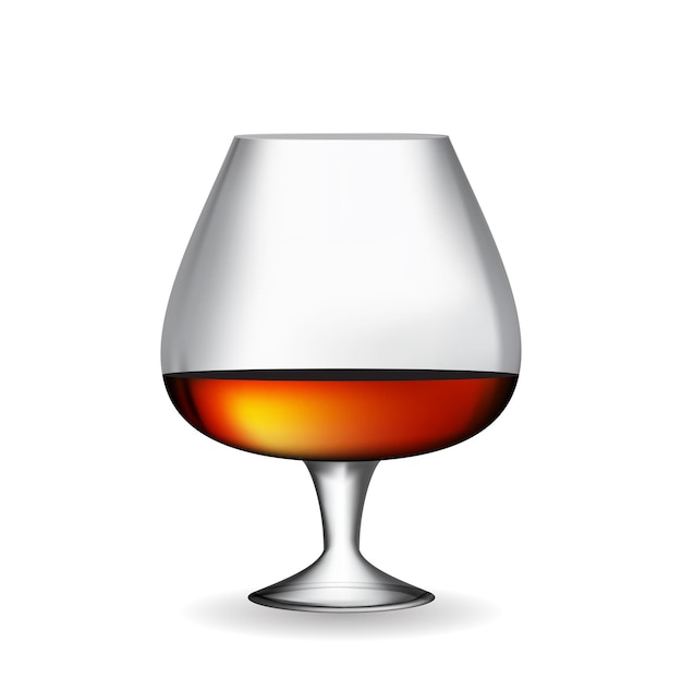 Glass collector 50 year-old french cognac on white background. v