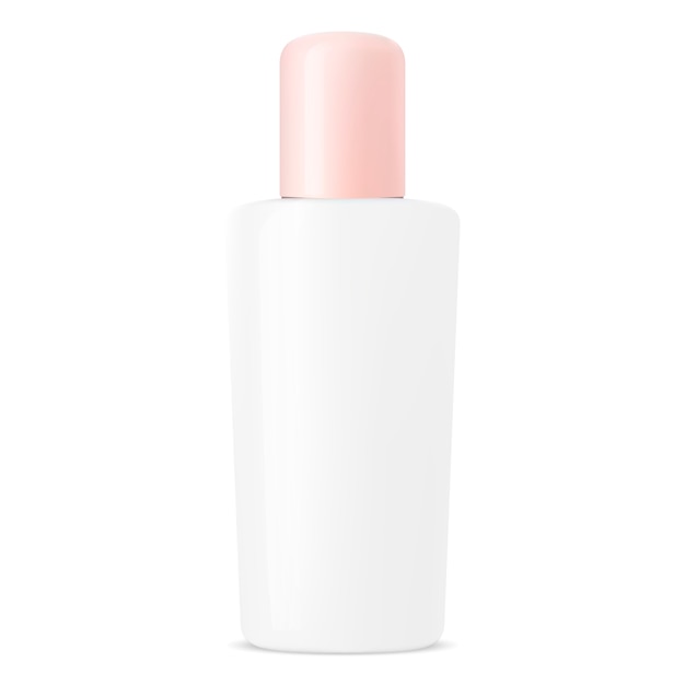 Glass Cosmetic Bottle. Isolated vector Container.