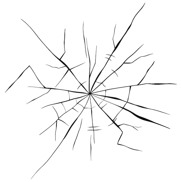 glass crack transparent vector illustration isolated