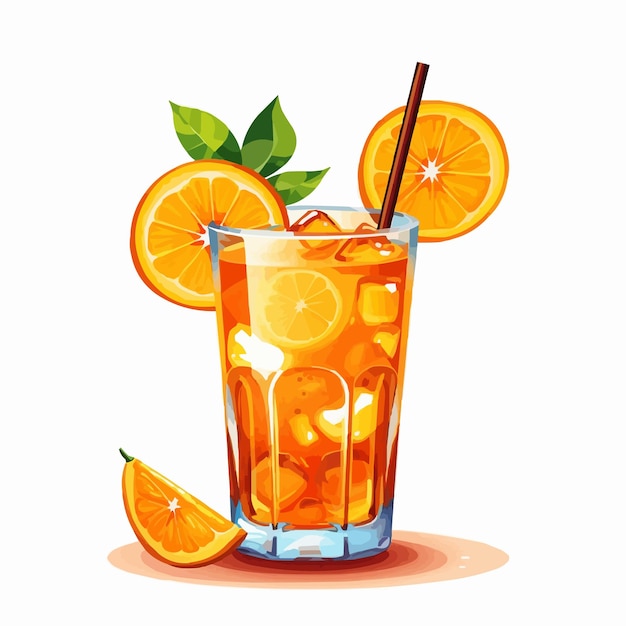 glass cup of juice Lemon juice illustration