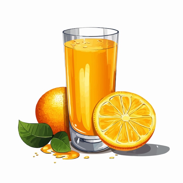 Glass cup of juice orange juice illustration