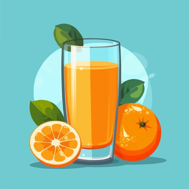 glass cup of juice orange juice illustration