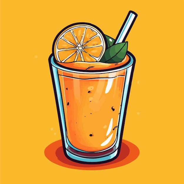 Glass cup of juice orange juice illustration