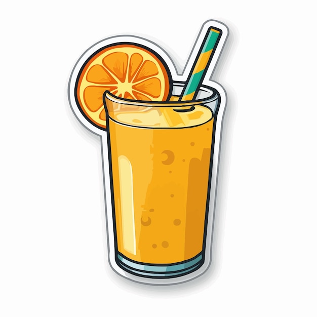 glass cup of juice orange juice illustration