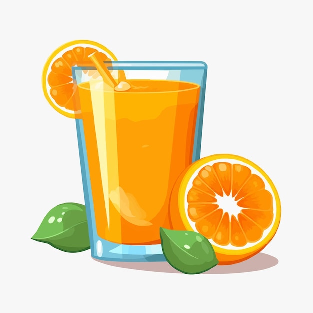 Vector glass cup of juice orange juice illustration