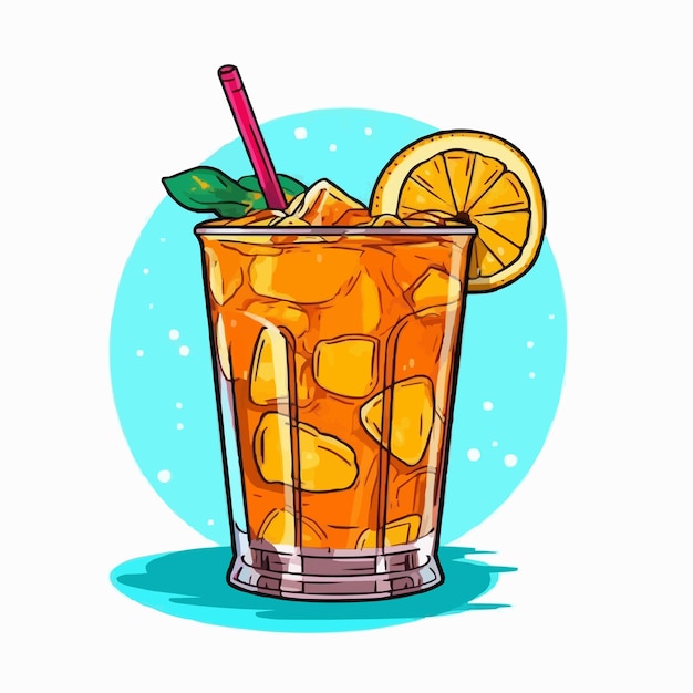 Vector glass cup of juice orange juice illustration