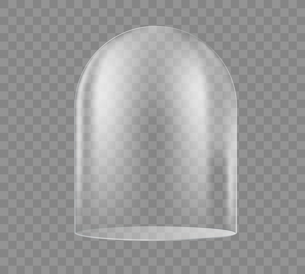 Vector glass dome on round base vector illustration