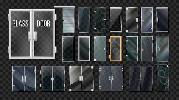 ベクトル ガラス扉建築コレクションセット