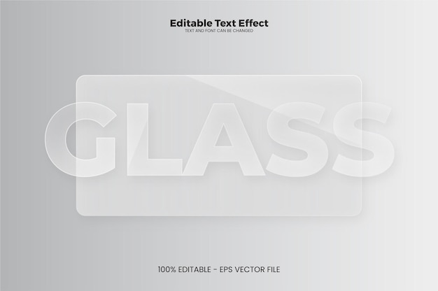 Vector glass editable text effect in modern trend style