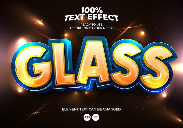 Glass Editable Text Effect