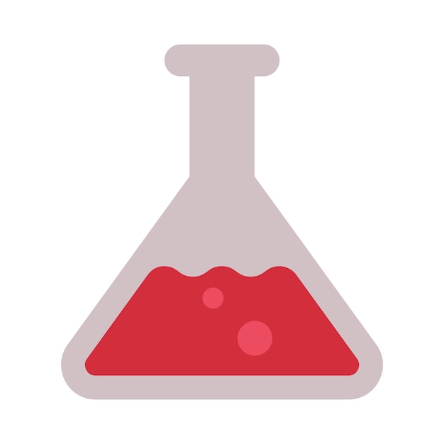 액체 화학 실험실 장비 를 가진 유리 잔 은 색 에 평평 한 스타일 의 터 일러스트레이션 이다