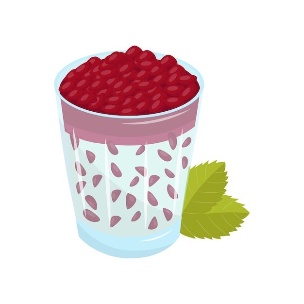 Glass of fresh pomegranate cocktail sweet fruit dessert vector Illustration on a white background