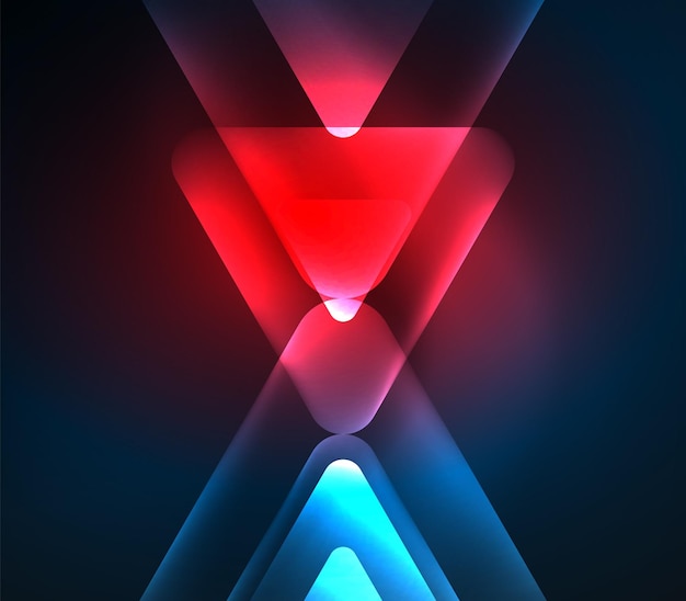 Triangoli luminosi d'ardore di vetro sullo sfondo astratto di disegno dello spazio scuro illustrazione vettoriale