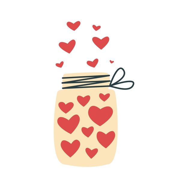 Glass jar with hearts clip art
