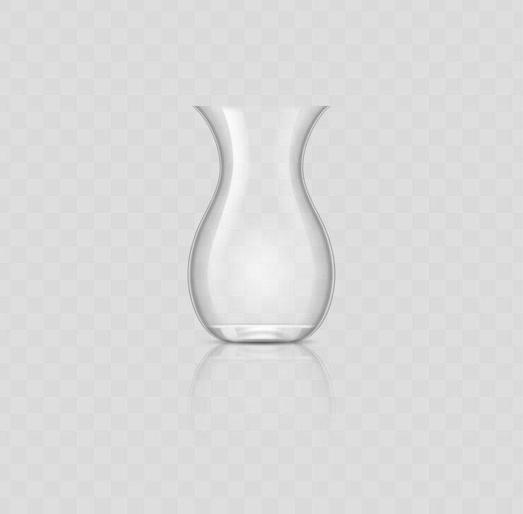 Glass jug vase realistic Transparent pitcher jar for beverage serving flower bouquets keeping
