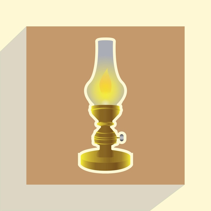 Vector glass kerosene lamp vector