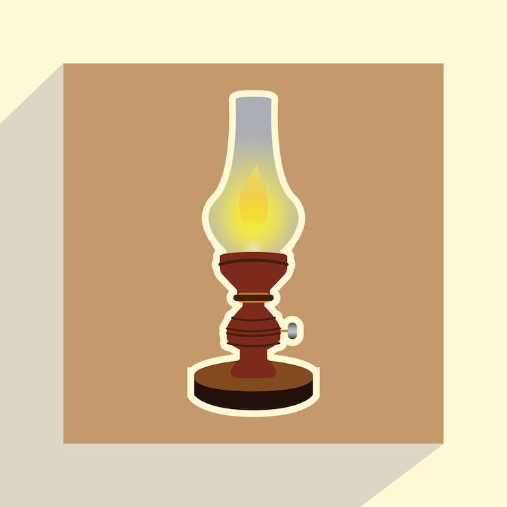 Vector glass kerosene lamp vector