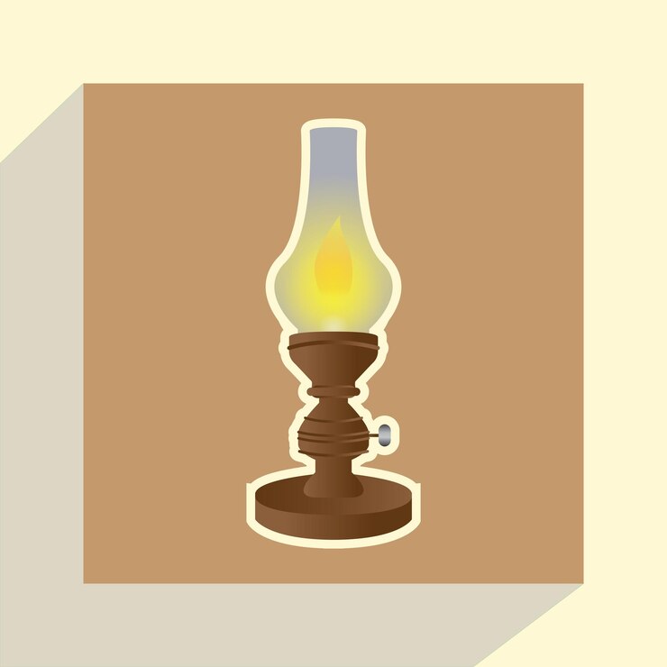 Vector glass kerosene lamp vector