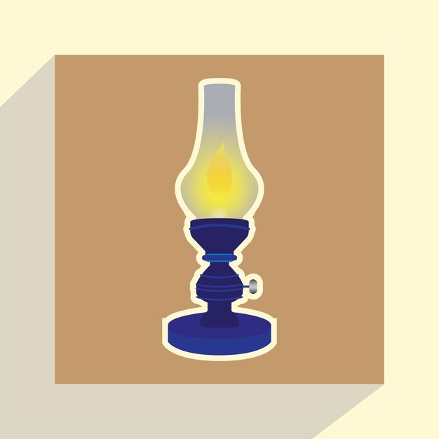 glass kerosene lamp vector