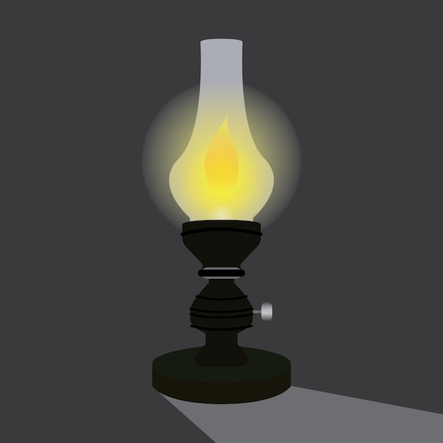 glass kerosene lamp vector