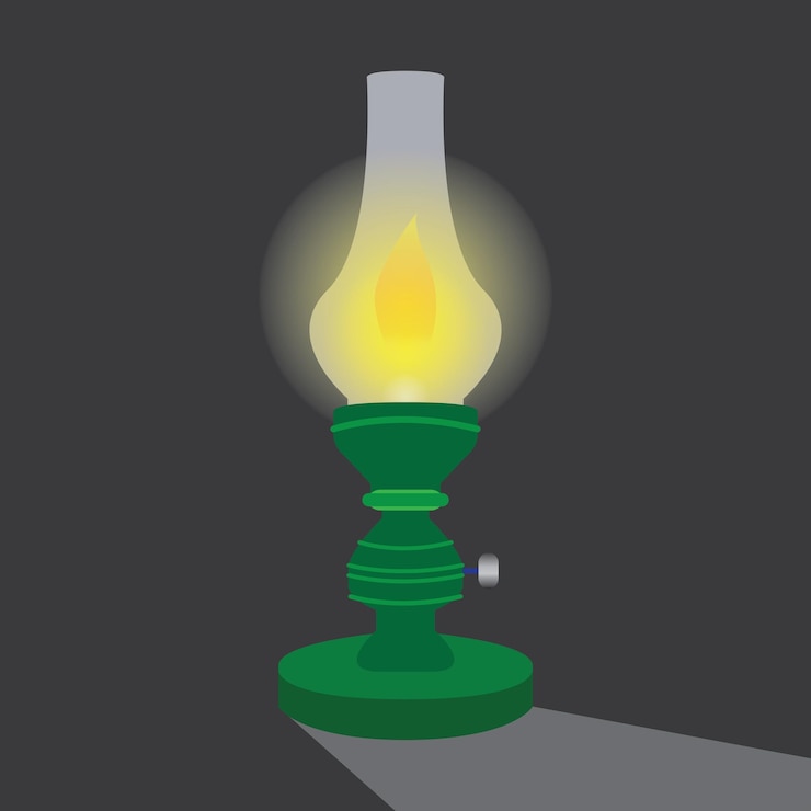 Vector glass kerosene lamp vector