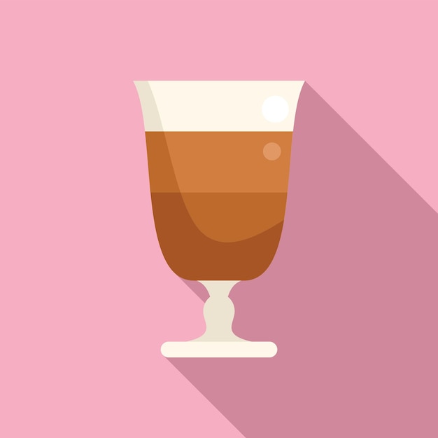 Icona di vetro latte vettore piatto tazza da caffè americano moka