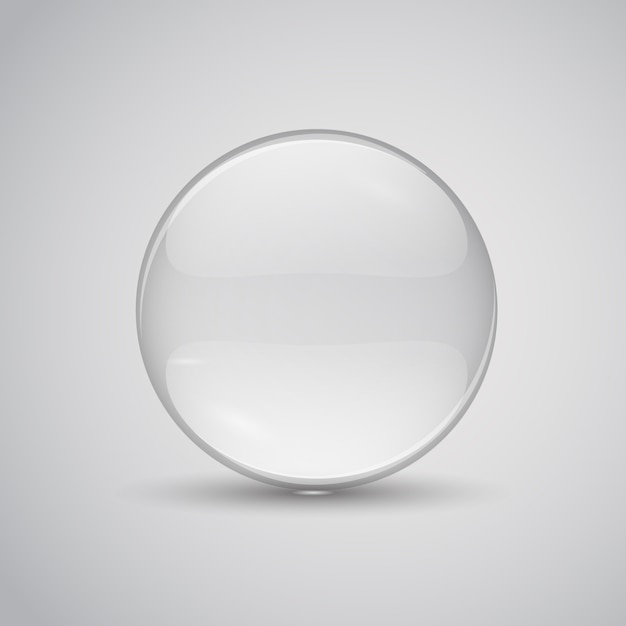 Vector glass lens illustration. transparent flat glass.