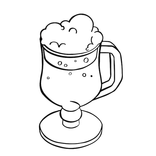 Glass of light beer vector illustration