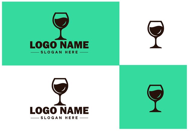 Glass logo icon vector for business app icon drinks logo template