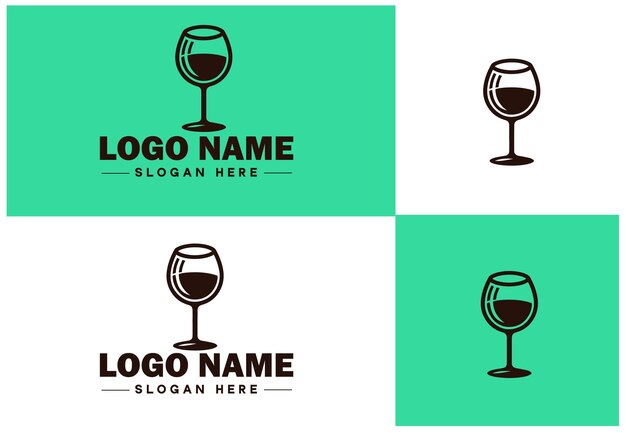 Glass logo icon vector for business app icon drinks logo template