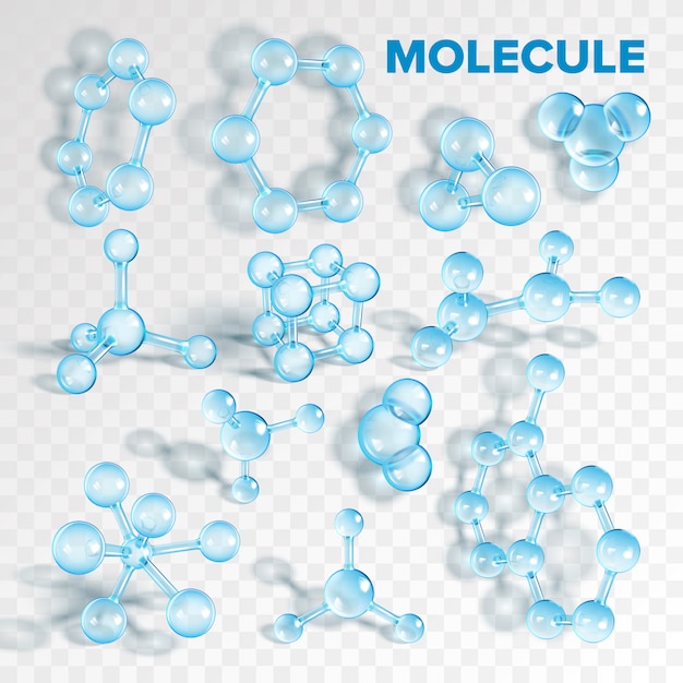 Set di modelli farmaceutici di molecole di vetro