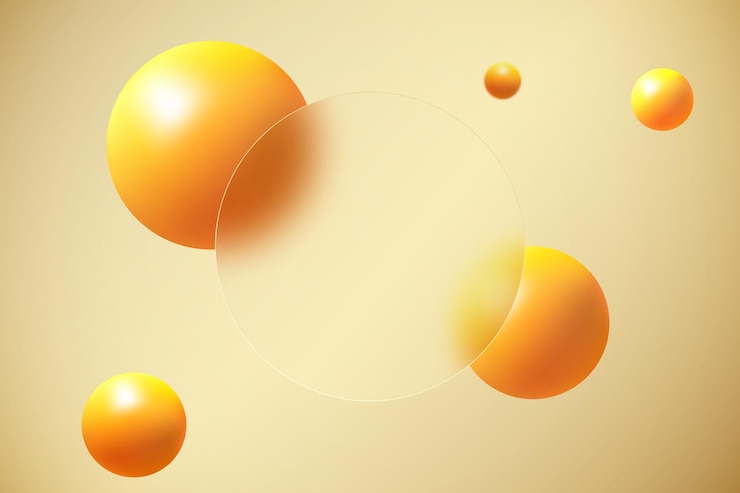 वेक्टर glass morphism banner template plastic circle made of transparent glass with a blur effect morphism of spheres abstract art