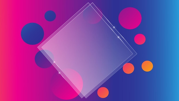 Glass morphism gradient background with square shape