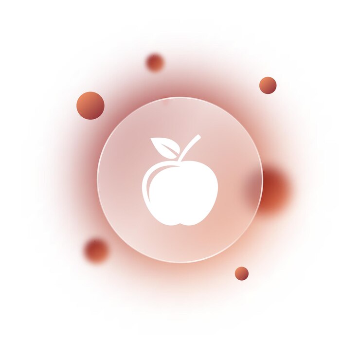Vector glass morphism red apple icon