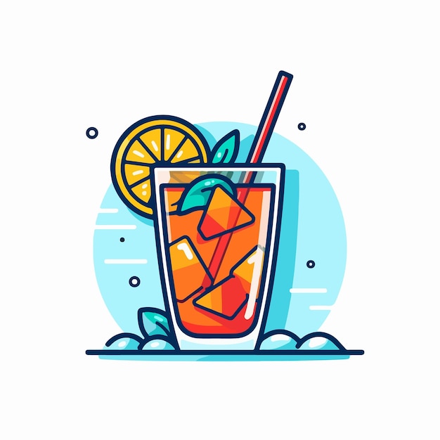 Un bicchiere di cocktail all'arancia con una cannuccia e una cannuccia.