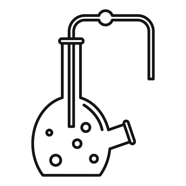 glass pipe flask icon outline glass pipe flask vector icon for web design isolated on white background