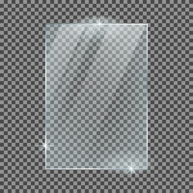 Vector glass plate isolated on a transparent background