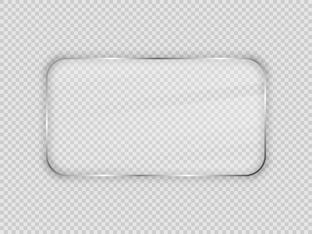 Vector glass plate in rounded rectangular frame