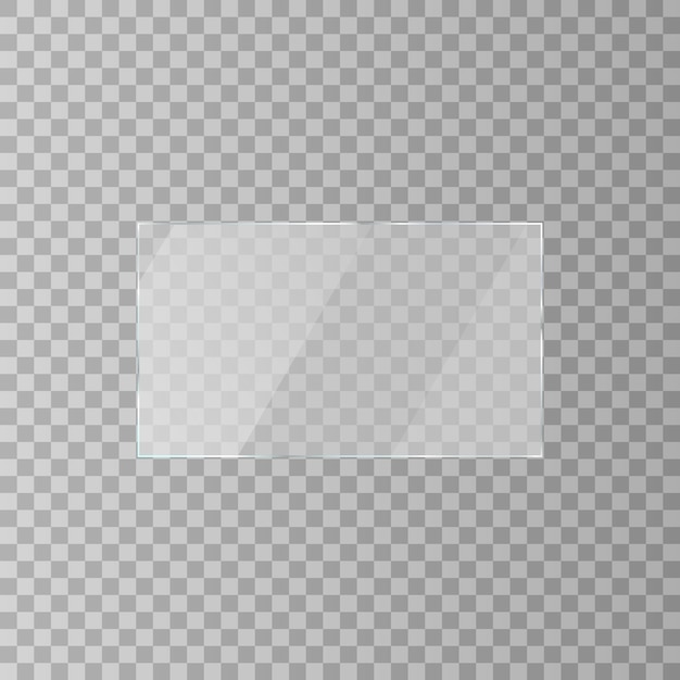 Vector glass plate on transparent background