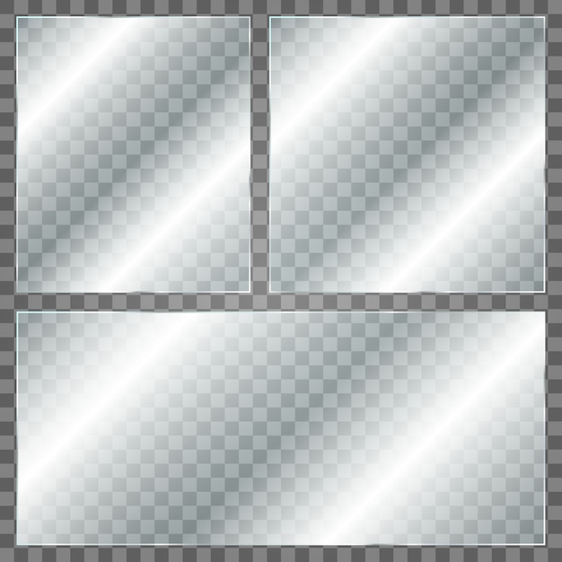 Glass plate on transparent background