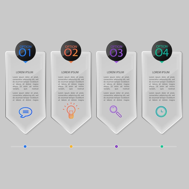 Glass plates set, infographic.