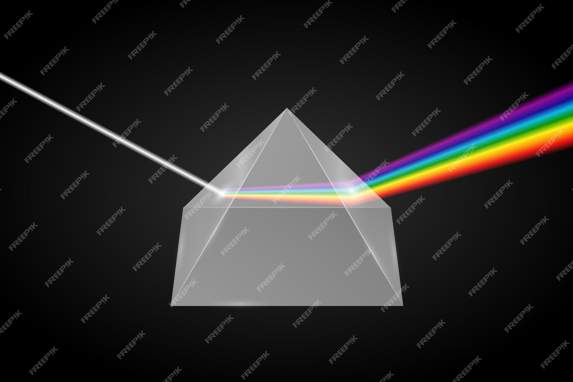 Premium Vector | Glass pyramid refraction of light