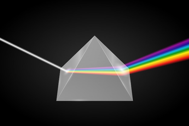 Glass pyramid refraction of light,